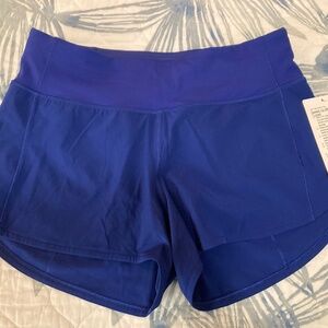 Lululemon Speed Up Mid Rise Shorts 4” Larkspur sz 6 NWT